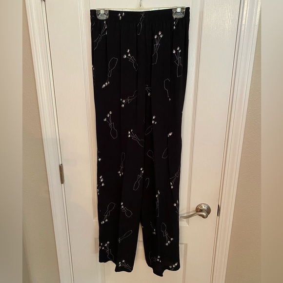 CYNTHIA MAX Black Pantsuit with White Print - M - Picture 7 of 7